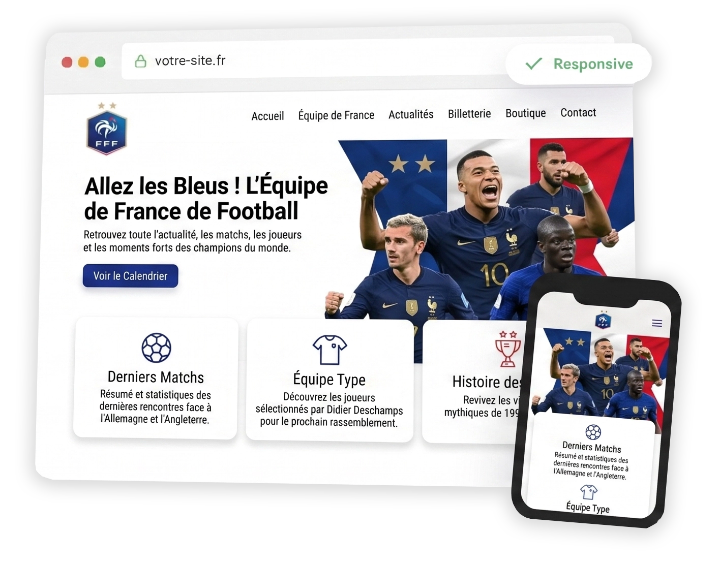 Exemple de site internet professionnel créé par WebFrance - site vitrine sur-mesure