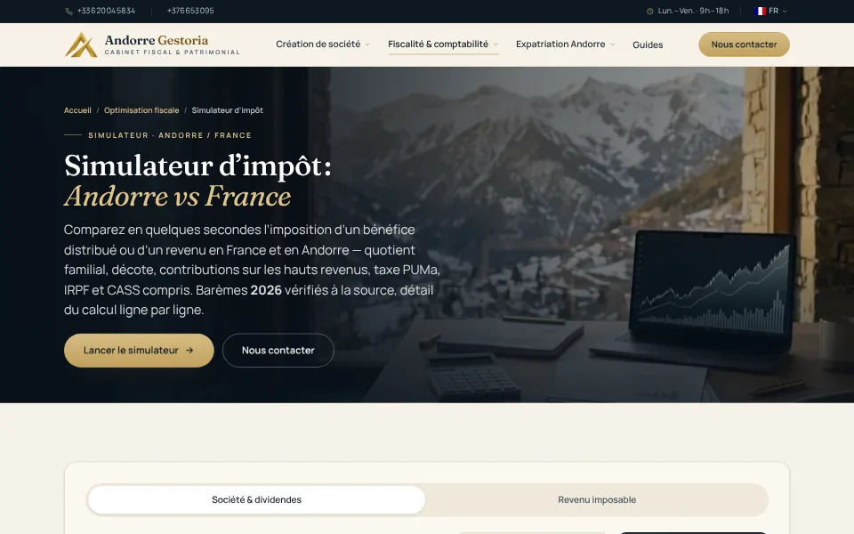 Andorre Gestoria : simulateur d’impôt