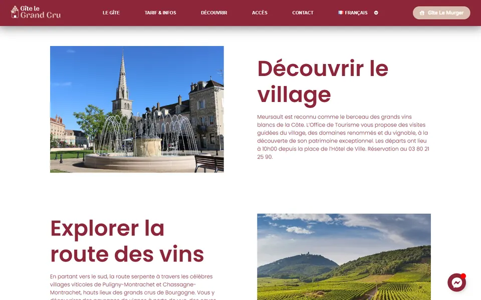 Gîte Le Grand Cru : page découvrir